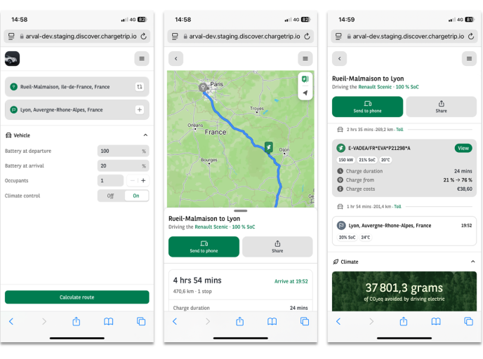 Route planner interface